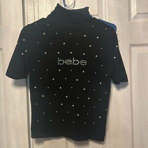 Bebe Black Sweater turtleneck Large
